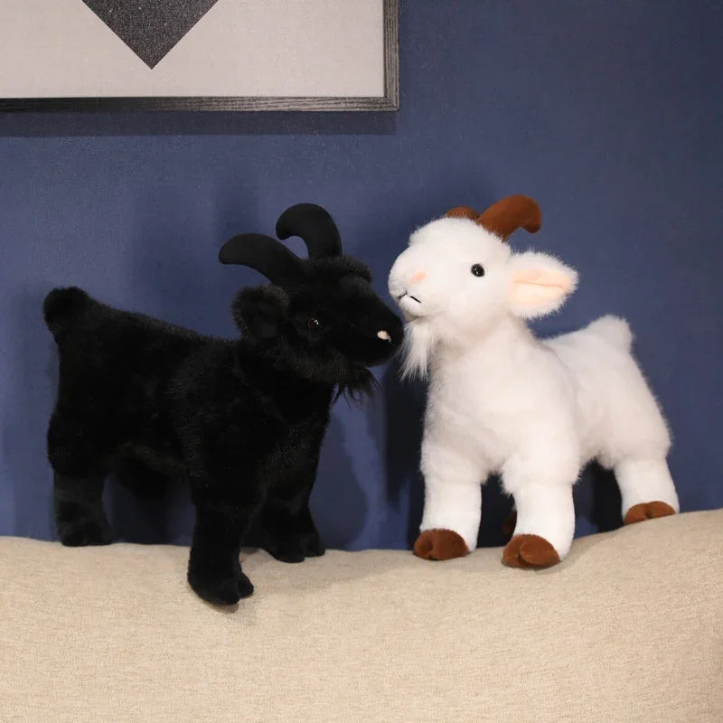 Black and White Plush Goat Toys