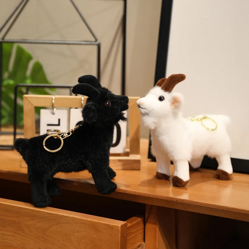 Black and White Plush Goat Toys